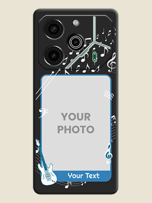 Custom Musical Theme Design with Text on Photo On Space Black Custom Soft Matte Mobile Back Cover - Pova 6 Pro 5G - alternate view