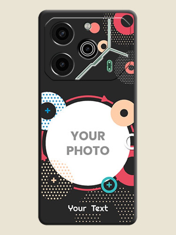 Custom Multicoloured Round Image On Space Black Custom Soft Matte Mobile Back Cover - Pova 6 Pro 5G - alternate view