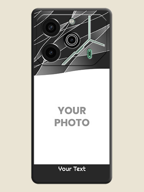 Custom Mixed Wave Lines on Photo On Space Black Custom Soft Matte Mobile Back Cover - Pova 6 Pro 5G - alternate view