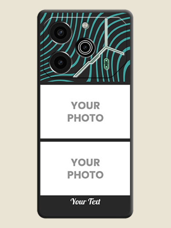 Custom Wave Pattern with 2 Image Holder On Space Black Custom Soft Matte Mobile Back Cover - Pova 6 Pro 5G - alternate view