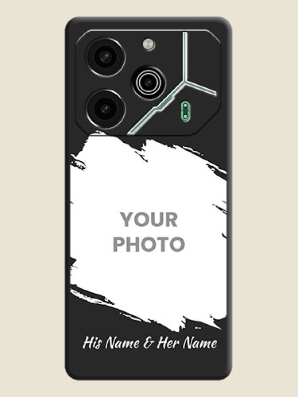 Custom Grunge Brush Strokes on Photo On Space Black Custom Soft Matte Mobile Back Cover - Pova 6 Pro 5G - alternate view