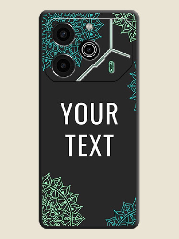 Custom Your Name with Floral Design On Space Black Custom Soft Matte Mobile Back Cover - Pova 6 Pro 5G - alternate view