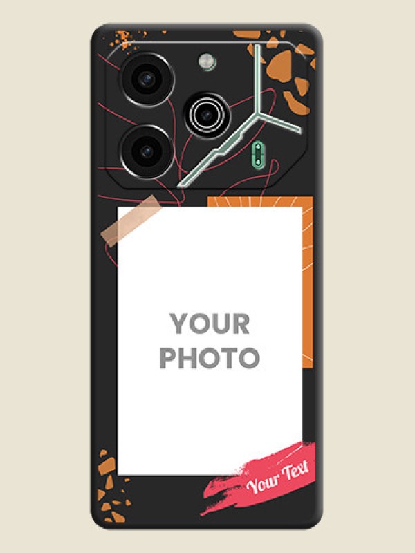 Custom Orange Photo Frame On Space Black Custom Soft Matte Mobile Back Cover - Pova 6 Pro 5G - alternate view