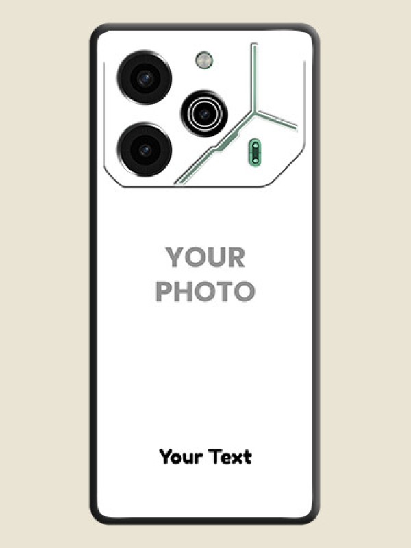 Custom Full Single Pic Upload With Text On Space Black Custom Soft Matte Mobile Back Cover - Pova 6 Pro 5G - alternate view