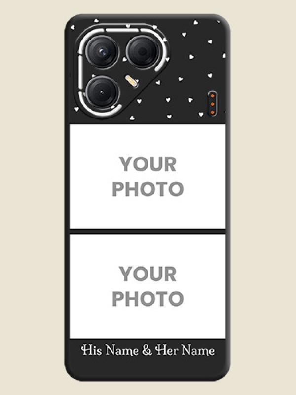 Custom Miniature Love Symbols with Name On Space Black Custom Soft Matte Mobile Back Cover - Tecno Pova 7 5G - alternate view