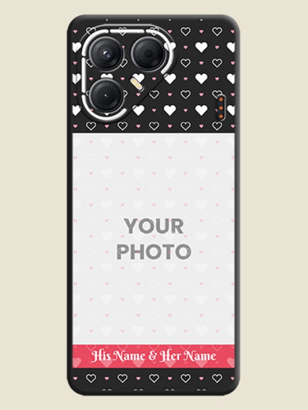 Custom White Color Love Symbols with Text Design on Photo On Space Black Custom Soft Matte Mobile Back Cover - Tecno Pova 7 5G - alternate view