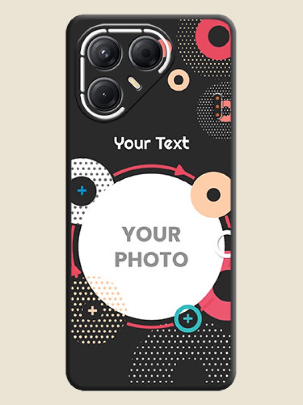 Custom Multicoloured Round Image On Space Black Custom Soft Matte Mobile Back Cover - Tecno Pova 7 5G - alternate view