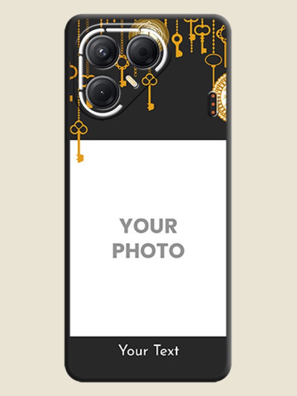 Custom Decorative Design with Text On Space Black Custom Soft Matte Mobile Back Cover - Tecno Pova 7 5G - alternate view