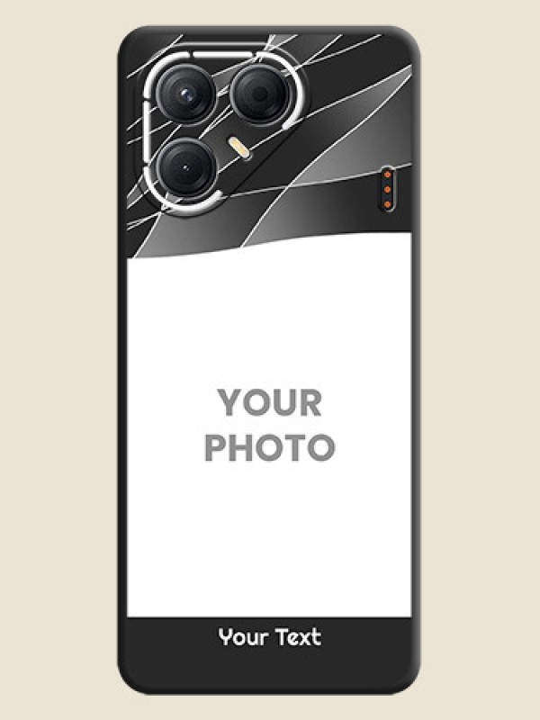 Custom Mixed Wave Lines on Photo On Space Black Custom Soft Matte Mobile Back Cover - Tecno Pova 7 5G - alternate view