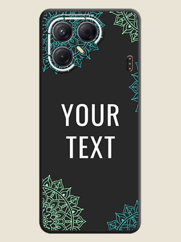 Custom Your Name with Floral Design On Space Black Custom Soft Matte Mobile Back Cover - Tecno Pova 7 5G - alternate view