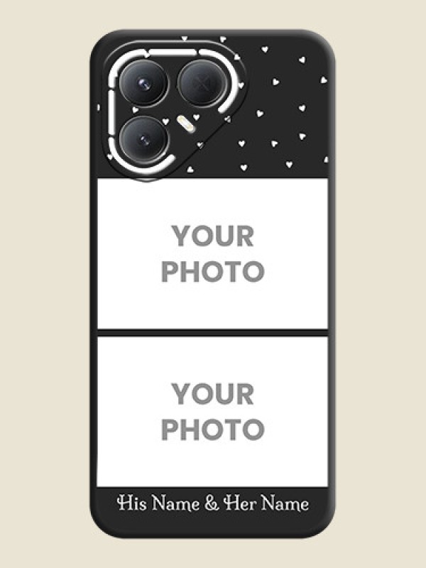 Custom Miniature Love Symbols with Name On Space Black Custom Soft Matte Mobile Back Cover - Tecno Pova 7 Pro 5G - alternate view