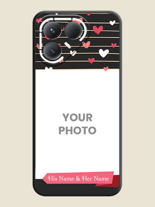 Custom Love Pattern with Name on Pink Ribbon on Photo On Space Black Custom Soft Matte Mobile Back Cover - Tecno Pova 7 Pro 5G - alternate view