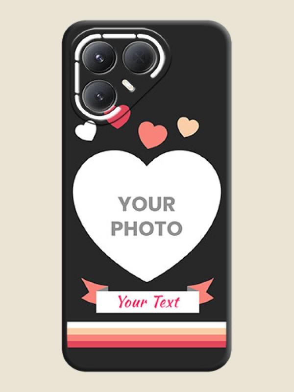 Custom Love Shaped Photo with Colorful Stripes On Space Black Custom Soft Matte Mobile Back Cover - Tecno Pova 7 Pro 5G - alternate view