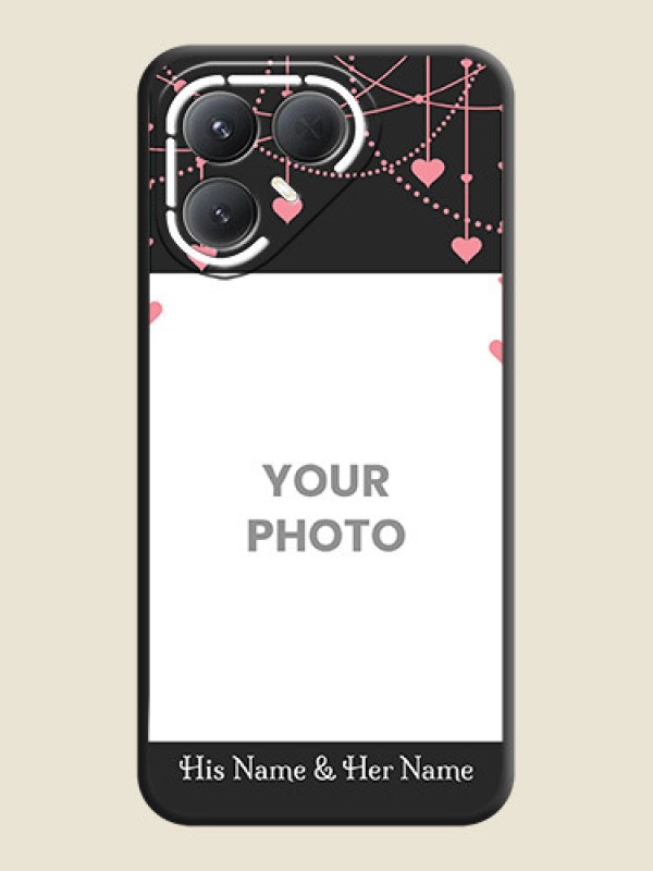 Custom Pink Love Hangings with Text On Space Black Custom Soft Matte Mobile Back Cover - Tecno Pova 7 Pro 5G - alternate view
