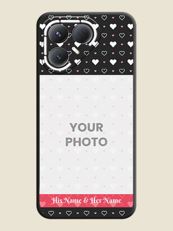 Custom White Color Love Symbols with Text Design on Photo On Space Black Custom Soft Matte Mobile Back Cover - Tecno Pova 7 Pro 5G - alternate view