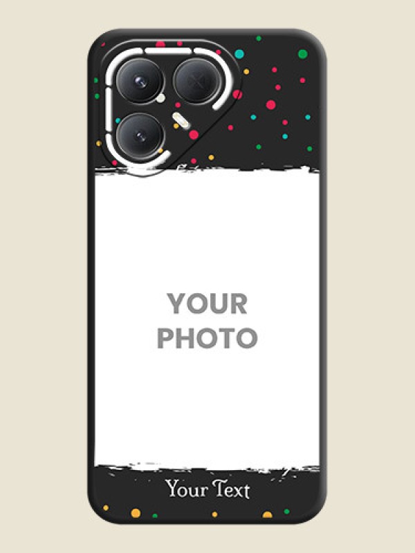 Custom Multicolor Dotted Pattern with Text On Space Black Custom Soft Matte Mobile Back Cover - Tecno Pova 7 Pro 5G - alternate view
