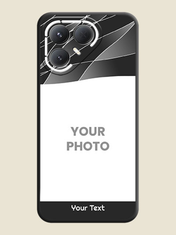 Custom Mixed Wave Lines on Photo On Space Black Custom Soft Matte Mobile Back Cover - Tecno Pova 7 Pro 5G - alternate view