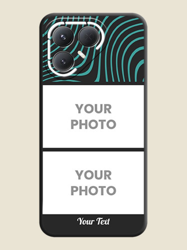 Custom Wave Pattern with 2 Image Holder On Space Black Custom Soft Matte Mobile Back Cover - Tecno Pova 7 Pro 5G - alternate view