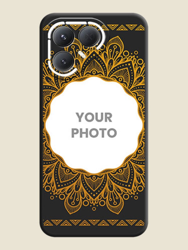 Custom Round Image with Floral Design On Space Black Custom Soft Matte Mobile Back Cover - Tecno Pova 7 Pro 5G - alternate view