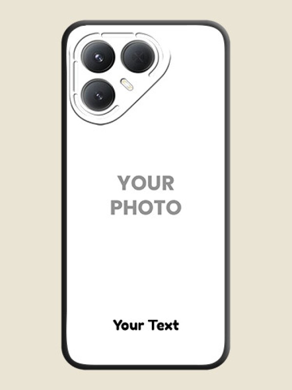 Custom Full Single Pic Upload With Text On Space Black Custom Soft Matte Mobile Back Cover - Tecno Pova 7 Pro 5G - alternate view