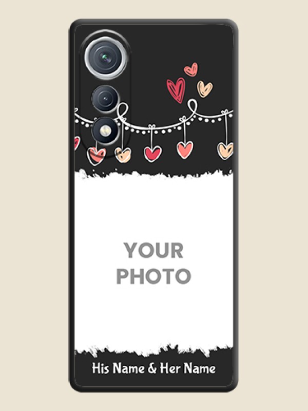 Custom Pink Love Hangings with Name On Space Black Custom Soft Matte Mobile Back Cover - Tecno Pova Curve 5G - alternate view