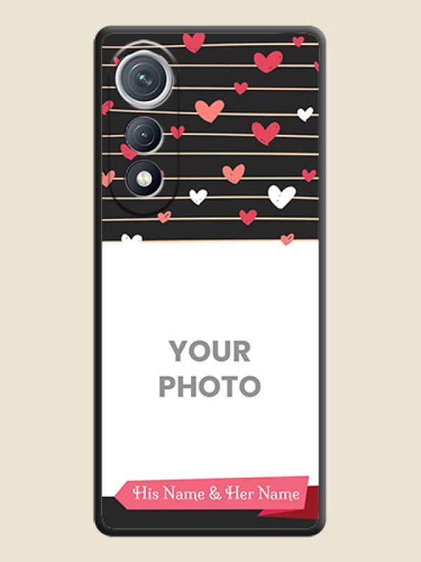 Custom Love Pattern with Name on Pink Ribbon on Photo On Space Black Custom Soft Matte Mobile Back Cover - Tecno Pova Curve 5G - alternate view