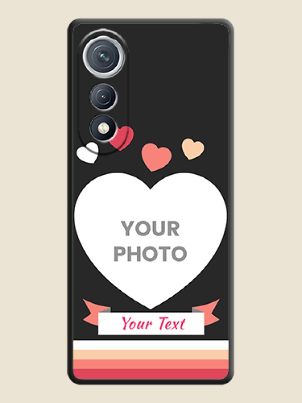 Custom Love Shaped Photo with Colorful Stripes On Space Black Custom Soft Matte Mobile Back Cover - Tecno Pova Curve 5G - alternate view
