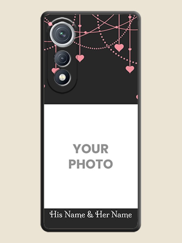 Custom Pink Love Hangings with Text On Space Black Custom Soft Matte Mobile Back Cover - Tecno Pova Curve 5G - alternate view