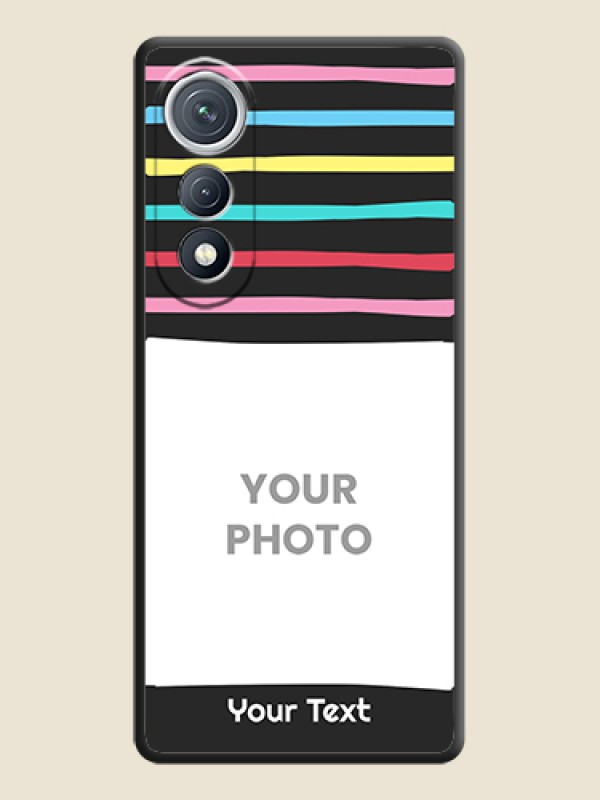 Custom Multicolor Lines with Image On Space Black Custom Soft Matte Mobile Back Cover - Tecno Pova Curve 5G - alternate view