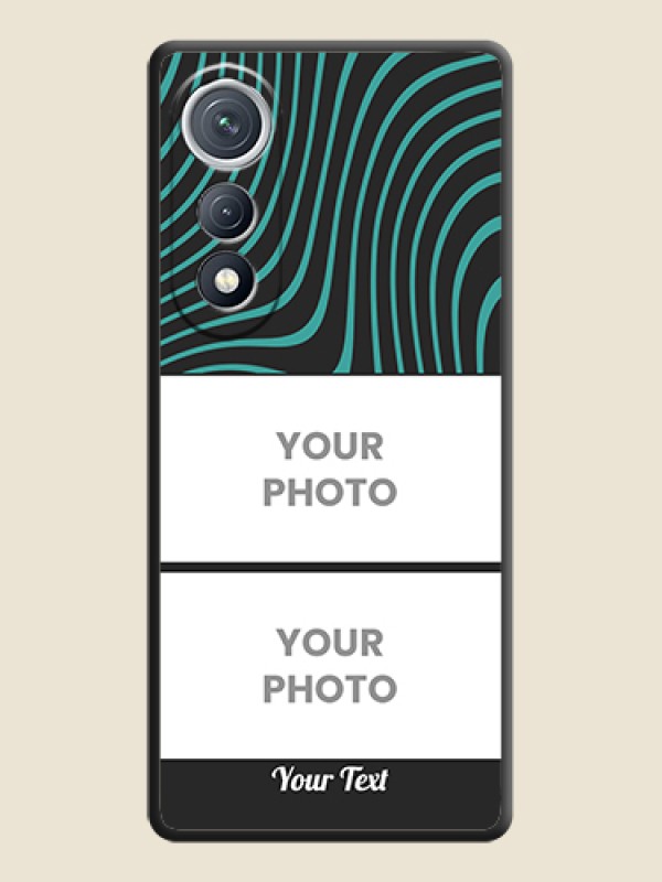 Custom Wave Pattern with 2 Image Holder On Space Black Custom Soft Matte Mobile Back Cover - Tecno Pova Curve 5G - alternate view