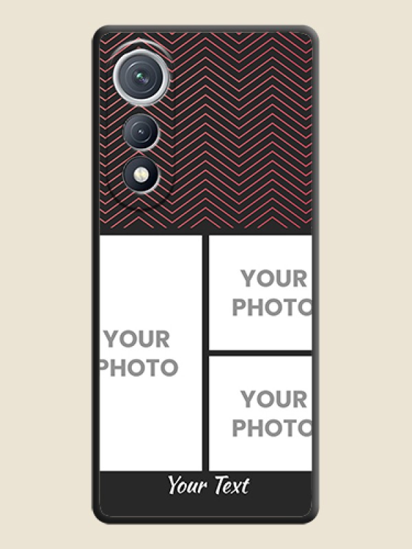 Custom Wave Pattern with 3 Image Holder On Space Black Custom Soft Matte Mobile Back Cover - Tecno Pova Curve 5G - alternate view