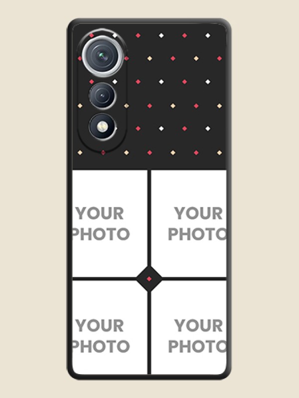 Custom Multicolor Dotted Pattern with 4 Image Holder On Space Black Custom Soft Matte Mobile Back Cover - Tecno Pova Curve 5G - alternate view