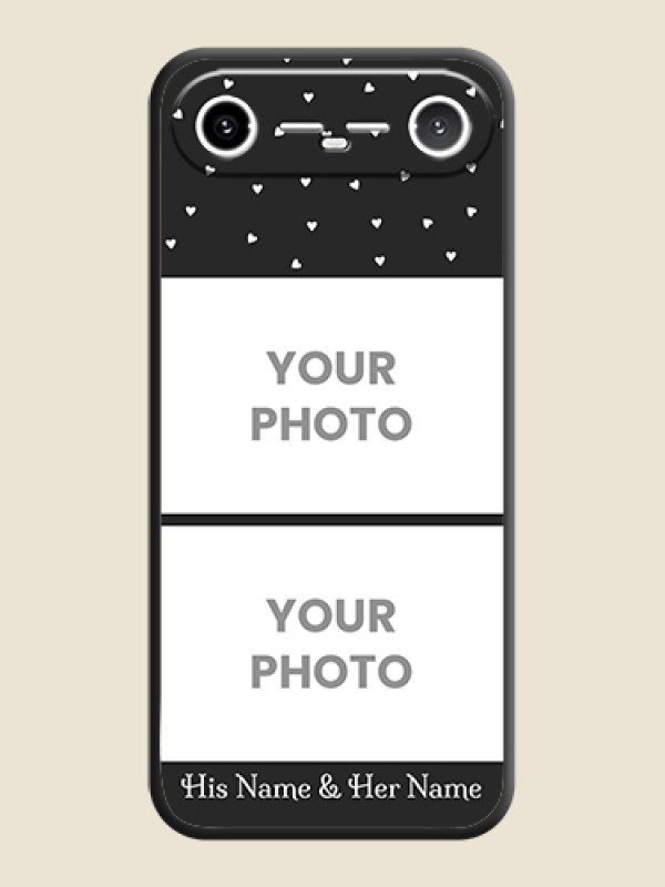 Custom Miniature Love Symbols with Name On Space Black Custom Soft Matte Mobile Back Cover - Tecno Pova Slim 5G - alternate view