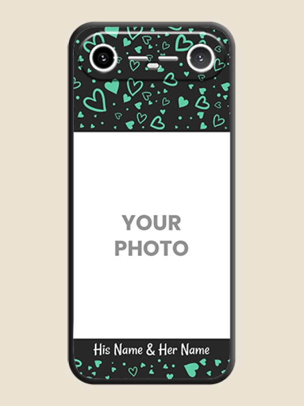 Custom Sea Green Indefinite Love Pattern on Photo On Space Black Custom Soft Matte Mobile Back Cover - Tecno Pova Slim 5G - alternate view