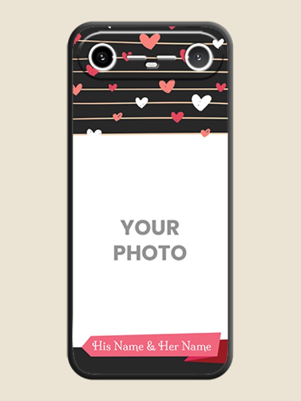 Custom Love Pattern with Name on Pink Ribbon on Photo On Space Black Custom Soft Matte Mobile Back Cover - Tecno Pova Slim 5G - alternate view