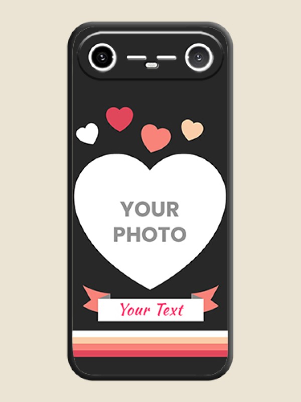 Custom Love Shaped Photo with Colorful Stripes On Space Black Custom Soft Matte Mobile Back Cover - Tecno Pova Slim 5G - alternate view