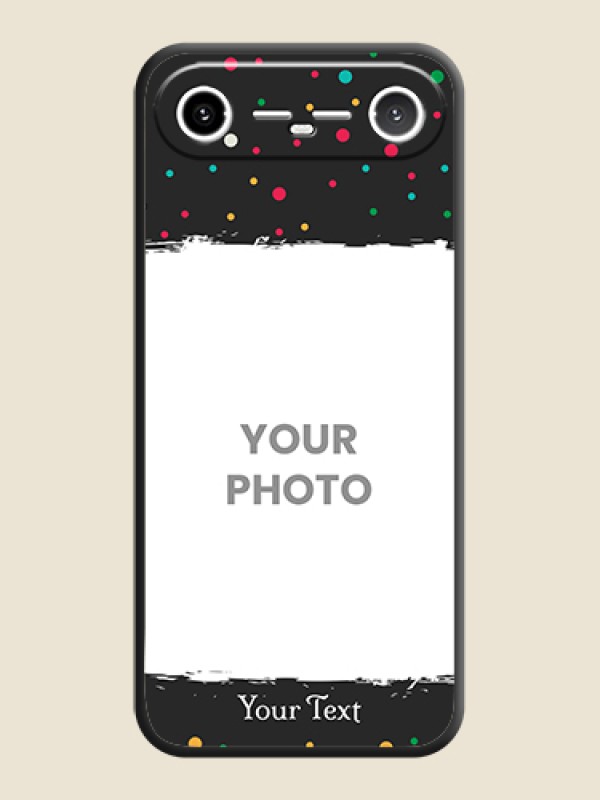 Custom Multicolor Dotted Pattern with Text On Space Black Custom Soft Matte Mobile Back Cover - Tecno Pova Slim 5G - alternate view