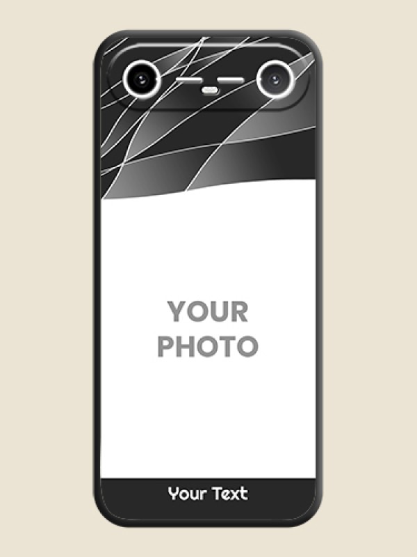 Custom Mixed Wave Lines on Photo On Space Black Custom Soft Matte Mobile Back Cover - Tecno Pova Slim 5G - alternate view