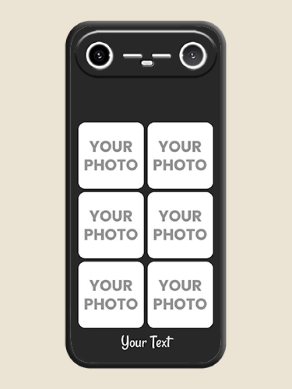 Custom Floral Art with 6 Image Holder on Photo On Space Black Custom Soft Matte Mobile Back Cover - Tecno Pova Slim 5G - alternate view