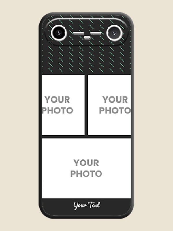 Custom Cross Dotted Pattern with 2 Image Holder On Space Black Custom Soft Matte Mobile Back Cover - Tecno Pova Slim 5G - alternate view