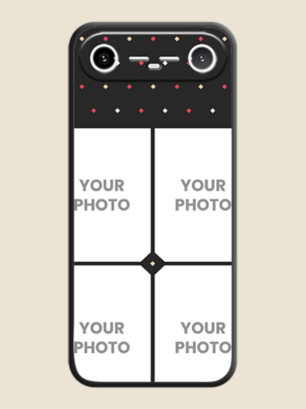 Custom Multicolor Dotted Pattern with 4 Image Holder On Space Black Custom Soft Matte Mobile Back Cover - Tecno Pova Slim 5G - alternate view