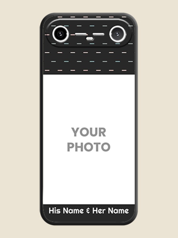 Custom Line Pattern Design with Text On Space Black Custom Soft Matte Mobile Back Cover - Tecno Pova Slim 5G - alternate view