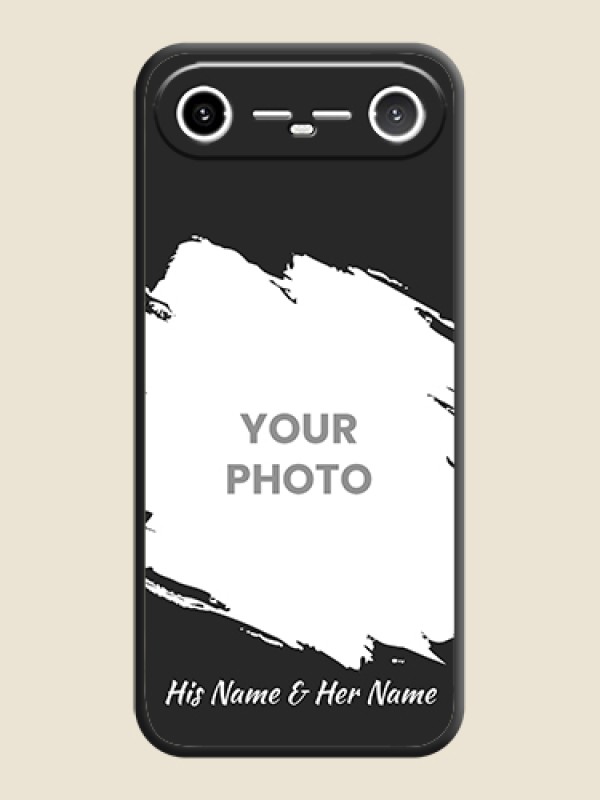 Custom Grunge Brush Strokes on Photo On Space Black Custom Soft Matte Mobile Back Cover - Tecno Pova Slim 5G - alternate view