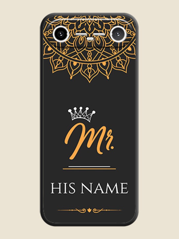 Custom Mr Name with Floral Design On Space Black Custom Soft Matte Mobile Back Cover - Tecno Pova Slim 5G - alternate view