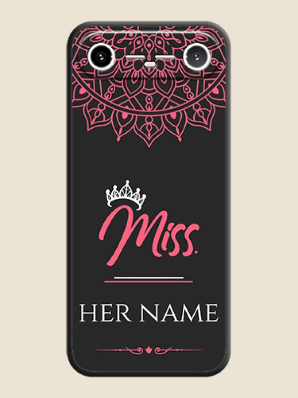 Custom Mrs Name with Floral Design On Space Black Custom Soft Matte Mobile Back Cover - Tecno Pova Slim 5G - alternate view