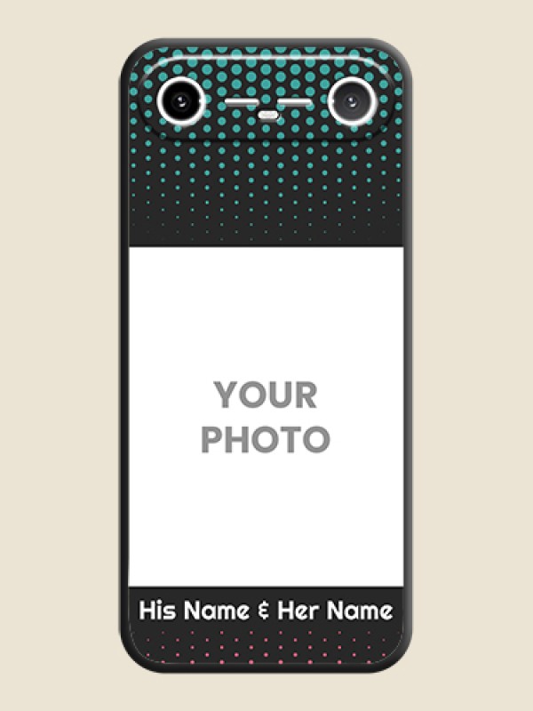 Custom Faded Dots with Grunge Photo Frame and Text On Space Black Custom Soft Matte Mobile Back Cover - Tecno Pova Slim 5G - alternate view