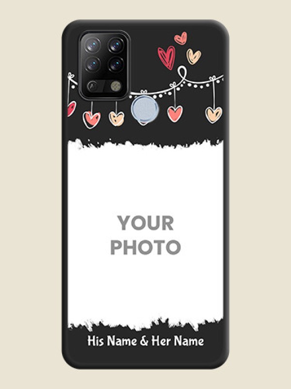 Custom Pink Love Hangings with Name on Space Black Custom Soft Matte Phone Cases - Tecno Pova - alternate view