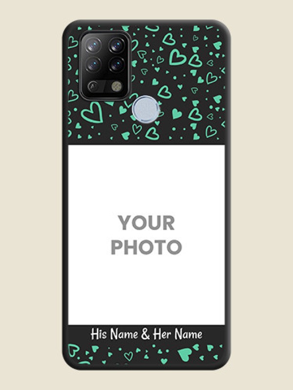 Custom Sea Green Indefinite Love Pattern on Photo on Space Black Soft Matte Mobile Cover - Tecno Pova - alternate view