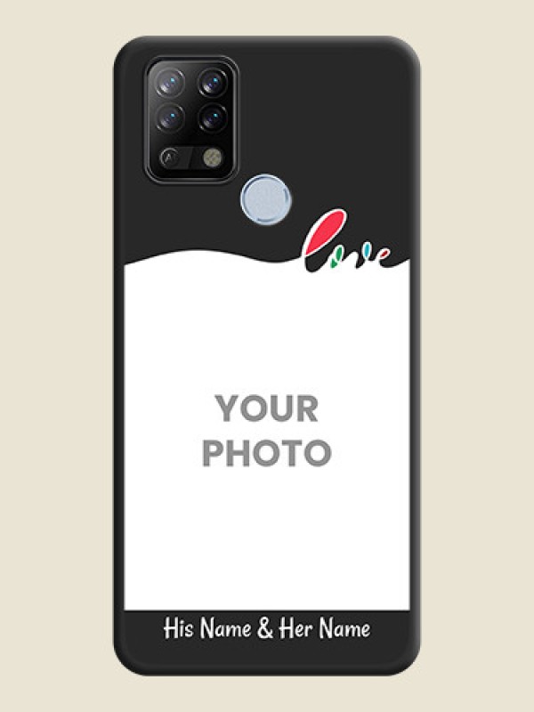 Custom Fall in Love Pattern with Picture on Photo on Space Black Soft Matte Mobile Case - Tecno Pova - alternate view