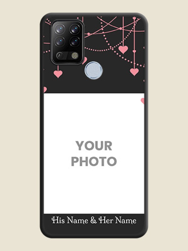 Custom Pink Love Hangings with Text on Space Black Custom Soft Matte Back Cover - Tecno Pova - alternate view